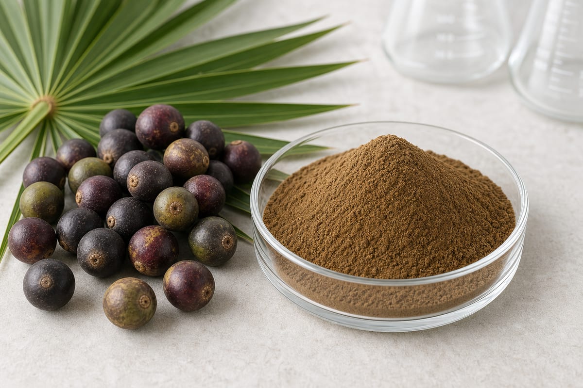 Saw palmetto extract powder and berry material for supplier review