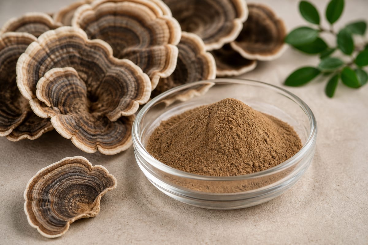 Turkey tail mushroom extract powder and mushroom material for supplier review